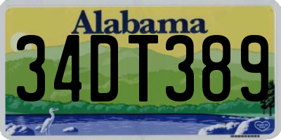 AL license plate 34DT389