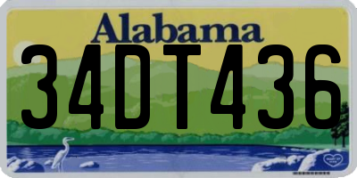 AL license plate 34DT436