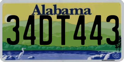 AL license plate 34DT443