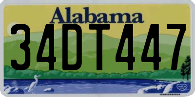 AL license plate 34DT447