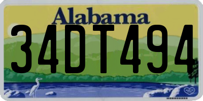 AL license plate 34DT494