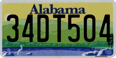 AL license plate 34DT504