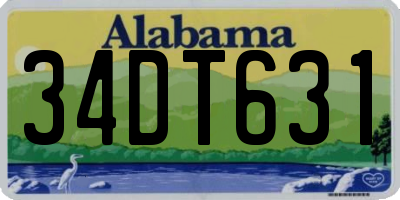 AL license plate 34DT631
