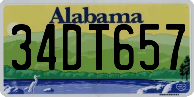 AL license plate 34DT657