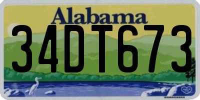 AL license plate 34DT673
