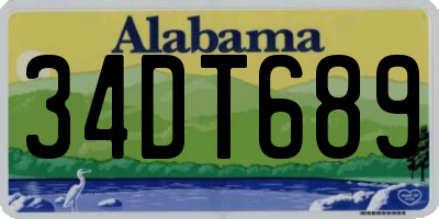 AL license plate 34DT689