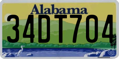 AL license plate 34DT704