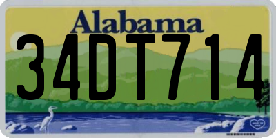 AL license plate 34DT714