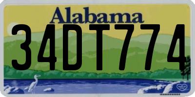 AL license plate 34DT774