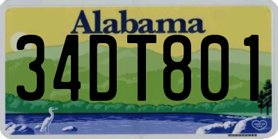 AL license plate 34DT801