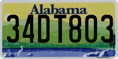 AL license plate 34DT803