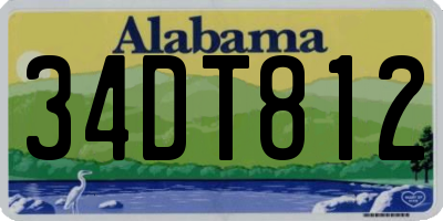 AL license plate 34DT812