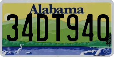 AL license plate 34DT940