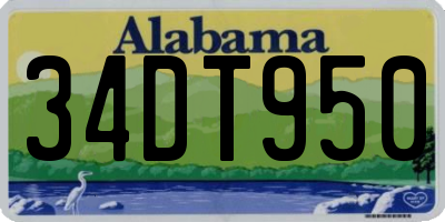 AL license plate 34DT950