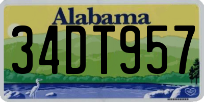 AL license plate 34DT957