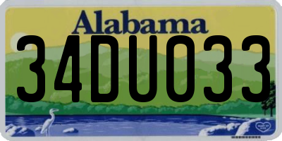 AL license plate 34DU033