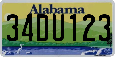 AL license plate 34DU123