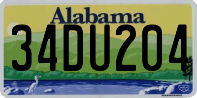 AL license plate 34DU204