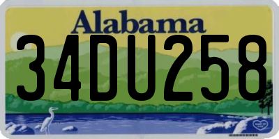 AL license plate 34DU258