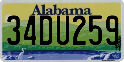 AL license plate 34DU259