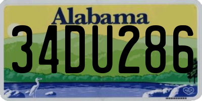 AL license plate 34DU286