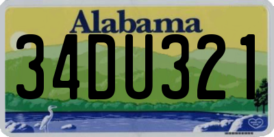AL license plate 34DU321