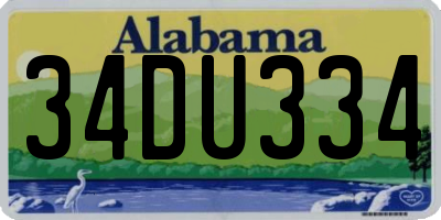 AL license plate 34DU334