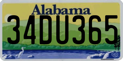 AL license plate 34DU365