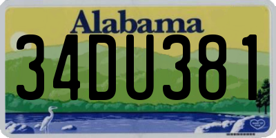 AL license plate 34DU381