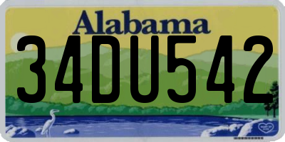 AL license plate 34DU542
