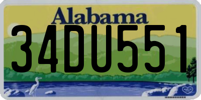 AL license plate 34DU551
