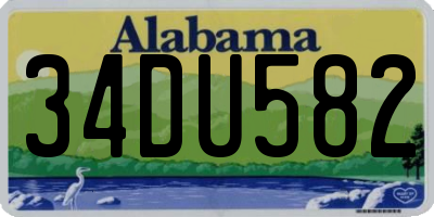 AL license plate 34DU582