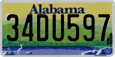 AL license plate 34DU597