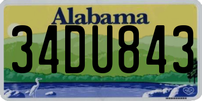 AL license plate 34DU843