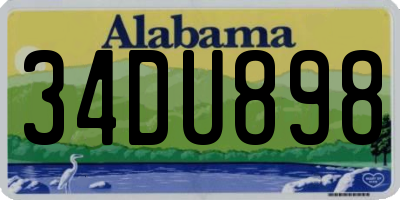 AL license plate 34DU898