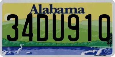 AL license plate 34DU910