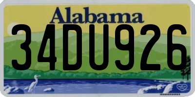 AL license plate 34DU926