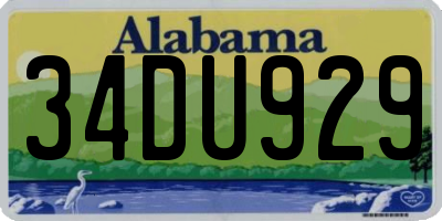 AL license plate 34DU929