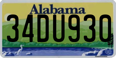 AL license plate 34DU930