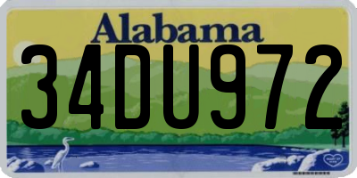 AL license plate 34DU972