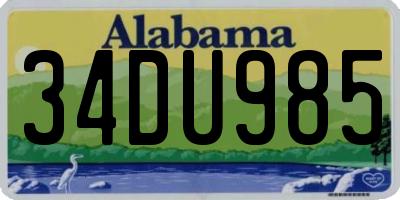 AL license plate 34DU985