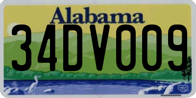 AL license plate 34DV009
