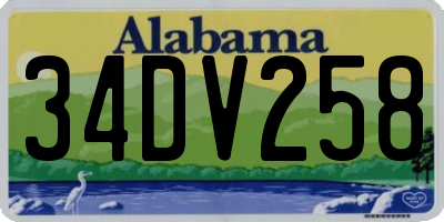 AL license plate 34DV258