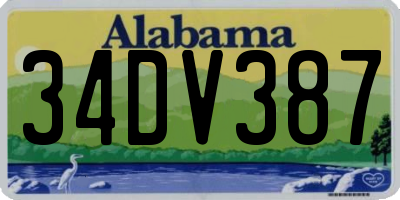 AL license plate 34DV387