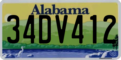 AL license plate 34DV412