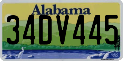 AL license plate 34DV445
