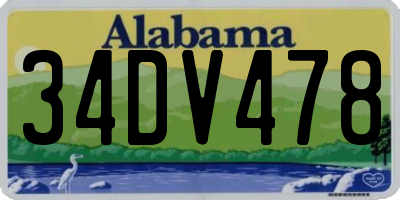 AL license plate 34DV478