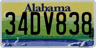AL license plate 34DV838