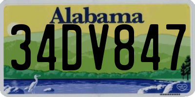 AL license plate 34DV847