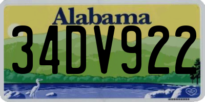 AL license plate 34DV922